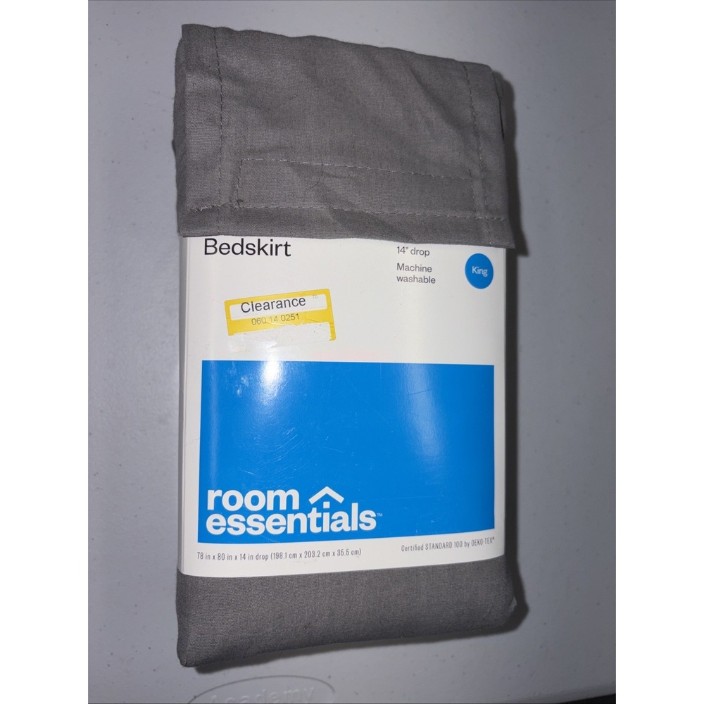 King Bedskirt Dark Gray - Room Essentials: Cotton Blend, 215 Thread Count